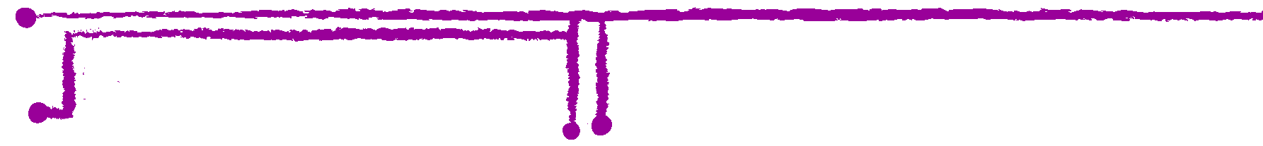 Purple lines resembling stitched fabric or a computer circuit